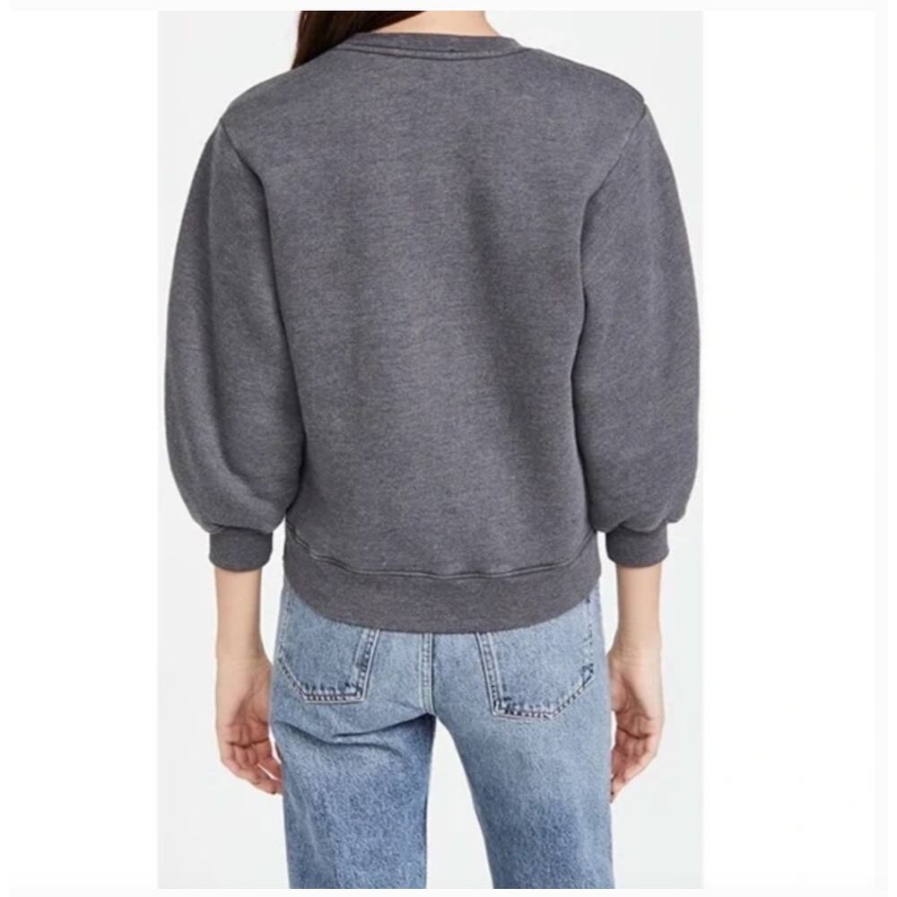 AGOLDE Gray Thora 3/4 Sleeve Crewneck Sweatshirt - Picture 2 of 5